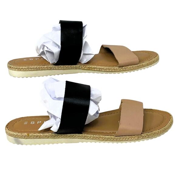 ESPIRIT Veronica Tan & Black Summer Flats Sandals ~ Women's Size 10M - Picture 3 of 7